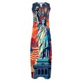 thumbnail image 4 of Fartey American Flag Maxi Dress for Women 4th of July Patriotic Long Tank Dress Summer Sleeveless V Neck Sundress Loose Casual Beach Vacation Dresses with Pockets Red M, 4 of 5