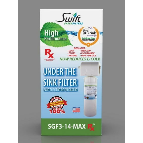 Swift Green Filters SGF3-14-MAX-Rx– Multi-Stage Under Sink Water Filter System | High Capacity, Eco-Friendly, Direct Connect | Made in USA