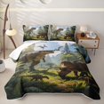 thumbnail image 2 of Homewish Tyrannosaurus Rex Pterosauria Twin Quilt Set, Triceratops Dinosaur Twin Coverlet Set, 2pcs, 1 Comforter and 1 Pillowcase, 2 of 7