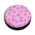 thumbnail image 3 of Easygdp Pink Donuts Automobile Tire Dust Cover, 14-17in Spare Tire Cover Universal Fit for Trailer, Car, Truck, SUV, Jeep - 17 inch, 3 of 9
