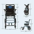 thumbnail image 2 of Lumiparty Lightweight Transport Wheelchair, Foldable with Handbrake & Removable Seat Cushion, 10" Rear Wheel,  for Elderly, Blue/Black, 2 of 10