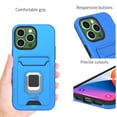 thumbnail image 3 of CoverON For Apple iPhone 14 Pro Case, Credit Card slot Ring KickStand Rugged Phone Cover Magnetic holder, Blue, 3 of 9