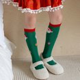 thumbnail image 2 of Kids Socks for Girls, Mid Crew Length Holiday Themed Knee High Stockings with Cartoon Santa & Reindeer Patterns, Soft Warm Ankle Socks for School, Party, Daily Wear & Christmas Celebrations, 2 of 8