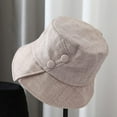 thumbnail image 4 of CoCopeaunts Women Bucket Hat Button Summer Thin Breathable Basin Hat Outdoor Sports Travel Beach Fishermen Hat Irregulars Brim, 4 of 8