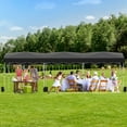 thumbnail image 5 of Hoteel 10x30 Pop Up Canopy-Easy Up Carport Canopy with One Push Setup-Outdoor Sun Shade&Waterppof Tent for Parties, Camping, Events-with 3 Sidewalls,Wheel Bag,4 Weight Bags,4 Ropes& 12 Stakes,Black, 5 of 8