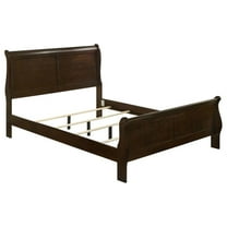 Pemberly Row Modern Wood Eastern King Sleigh Bed in Cappuccino