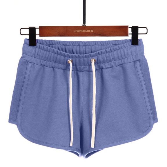 NTACZA Cotton Shorts for Women Athletic Embroidered Yoga Shorts Workout High Waisted Ladies Shorts L