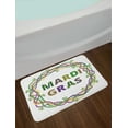 thumbnail image 2 of Mardi Gras Bath Mat, Vivid Beads Circular Frame with Lettering Traditional Patterns Print, Non-Slip Plush Mat Bathroom Kitchen Laundry Room Decor, 29.5 X 17.5 Inches, Purple Green Yellow, Ambesonne, 2 of 2