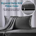 thumbnail image 2 of Amay Satin Silk Pillow Case German Size 31x31 Dark Grey Solid Extra Large Pillow Cover in Soft Cooling Satin Smooth & Skin-Friendly – Anti-Frizz Pillowcase for Hair Care & Luxury Sleep, 2 of 6
