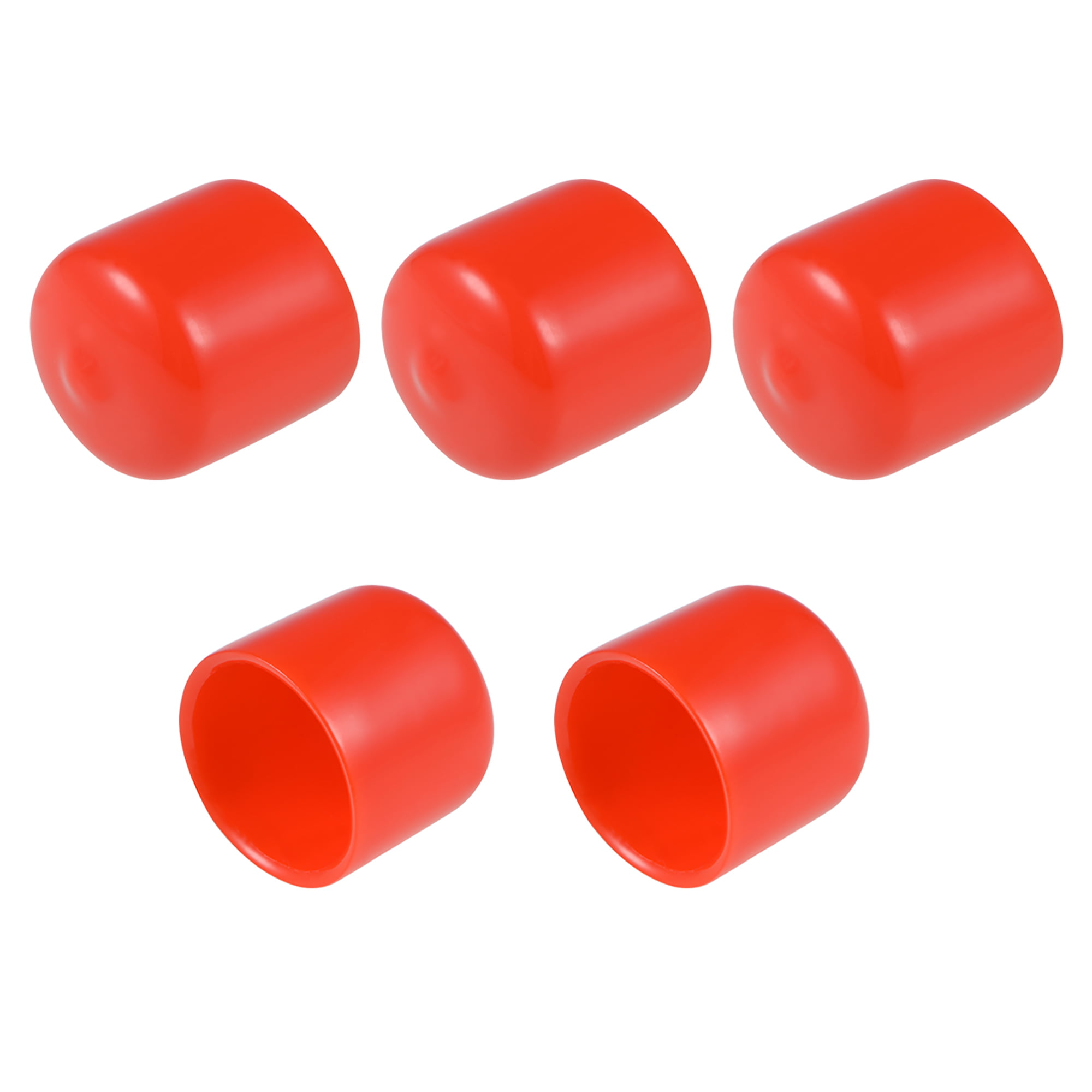 uxcell 200pcs Rubber End Caps 5/16 8mm ID Vinyl Round End Cap Cover Screw Thread Protectors Red 