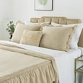 thumbnail image 7 of JML Knitted Ruffle Skirt Bedspread 3 Piece,30" Drop Bed Skirt Coverlet,Queen,Camel, 7 of 7