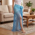 thumbnail image 2 of SRZYMJ Womens Lace Fringe Belly Dance Scarf Wrap Skirt Tribal Performance for Halloween Party One Size, 2 of 4