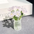 thumbnail image 5 of Mini Glass Flowers in Vase, 7 Color Hand Blown Miniature Glass Bouquet, Tiny Decorative Crystal Floral Figurines for Tiered Tray, Office Desk, Home Decor (White,1 PC), 5 of 7