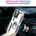 thumbnail image 4 of Feishell Hybrid Armor Phone Case for Samsung Galaxy A03s,Military Grade Shockproof 360 Rotatable Metal Ring Holder Kickstand Support Magnetic Car Mount Dual Layer Protective Phone Cover,Silver, 4 of 7