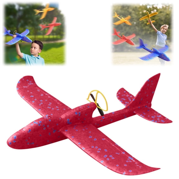 Electric Foam Throwing Glider Airplane Toy with USB Charging and LED Glowing Planes Outdoor Flying Toy