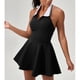 thumbnail image 5 of TaTaai Women‘s Halter Collar Tennis Dress, Sleeveless Bodycon Short Athletic Dress, Quick Dry Running Yoga Skort, Outdoor Gym Workout Wear Gift, 5 of 7