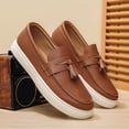 thumbnail image 2 of New 2026-Men's New Low-Top Flat Sole Simple Fashionable British Style Business Shoes, Trendy Men's Shoes Breathable Slip-On Casual Versatile Loafers,, 2 of 9