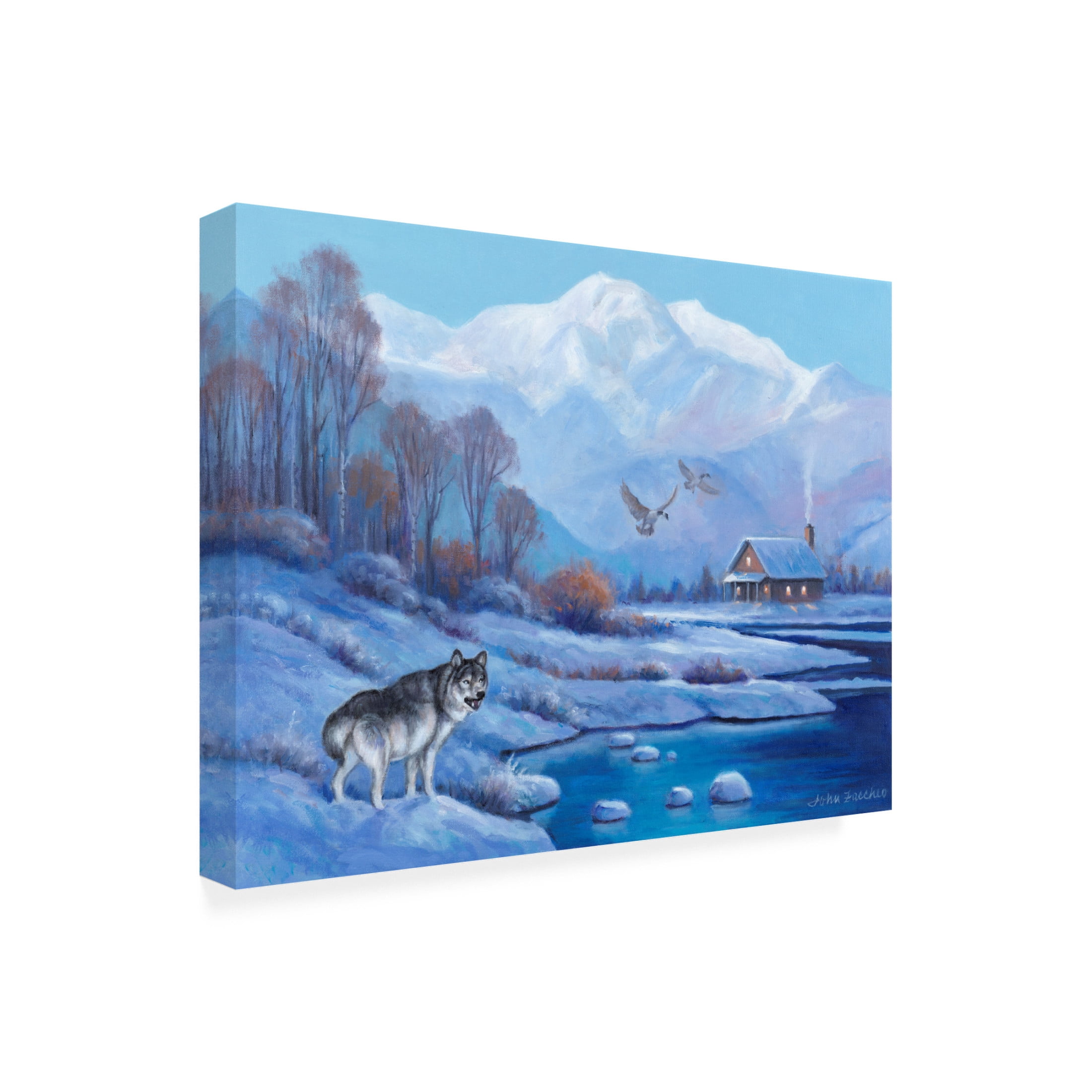 Canvas Wall Art - John Zaccheo 'Natures Gift to Winter' Wall Art for Living Room, Bedroom, or Office Décor by Trademark Fine Art - 32 x 24 Inches