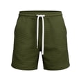 thumbnail image 4 of Yertdoel Mens Cargo Shorts Solid Color Elastic Waist Drawstring Knee Length Shorts with Pockets Soft Comfortable Loose Breathable Hawaiian Beach Vacation Summer Outdoor Casual Shorts, 4 of 4