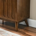 thumbnail image 6 of Mid Century Modern Cabinet with Adjustable Shelves, Fluted Sideboard Cabinet with Gold Handles and Wood Legs, Wood Coffee Bar Table for Living Room, Entryway, Dining Room, Walnut, 6 of 7