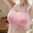 thumbnail image 2 of KHONTS,Women's Sexy Lace Supportive Bras Solid Color Full Coverage Wireless Bra Breathable Comfy Push up Everyday Bralettes Pink 95C, 2 of 4