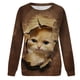 thumbnail image 4 of Camisas Para Mujer Moda Animalia Impreso Manga Larga Cuello Redondo Casual Tee Tops Blusa Odeerbi ODB123960, 4 of 5