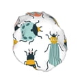 thumbnail image 2 of Kdxio Colorful Insects Print Shower Cap for Women,Elastic and Reusable,Double Waterproof Layers Bathing Hat, 2 of 9