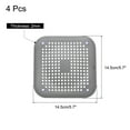 thumbnail image 2 of Uxcell 4packs Shower Drain Hair Catcher Square Drain Strainer for Bathtub, Grey, 2 of 5
