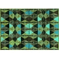thumbnail image 1 of Ahgly Company Indoor Rectangle Oriental Turquoise Blue Modern Area Rugs, 5' x 7', 1 of 4
