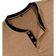 thumbnail image 6 of Dwelliawo Mens T-Shirts Short Sleeve Henley Shirt Casual Comfortable Top Summer Lightweight Tee Shirts Button Down Stand Collar Shirts with Pocket Khaki XL, 6 of 8