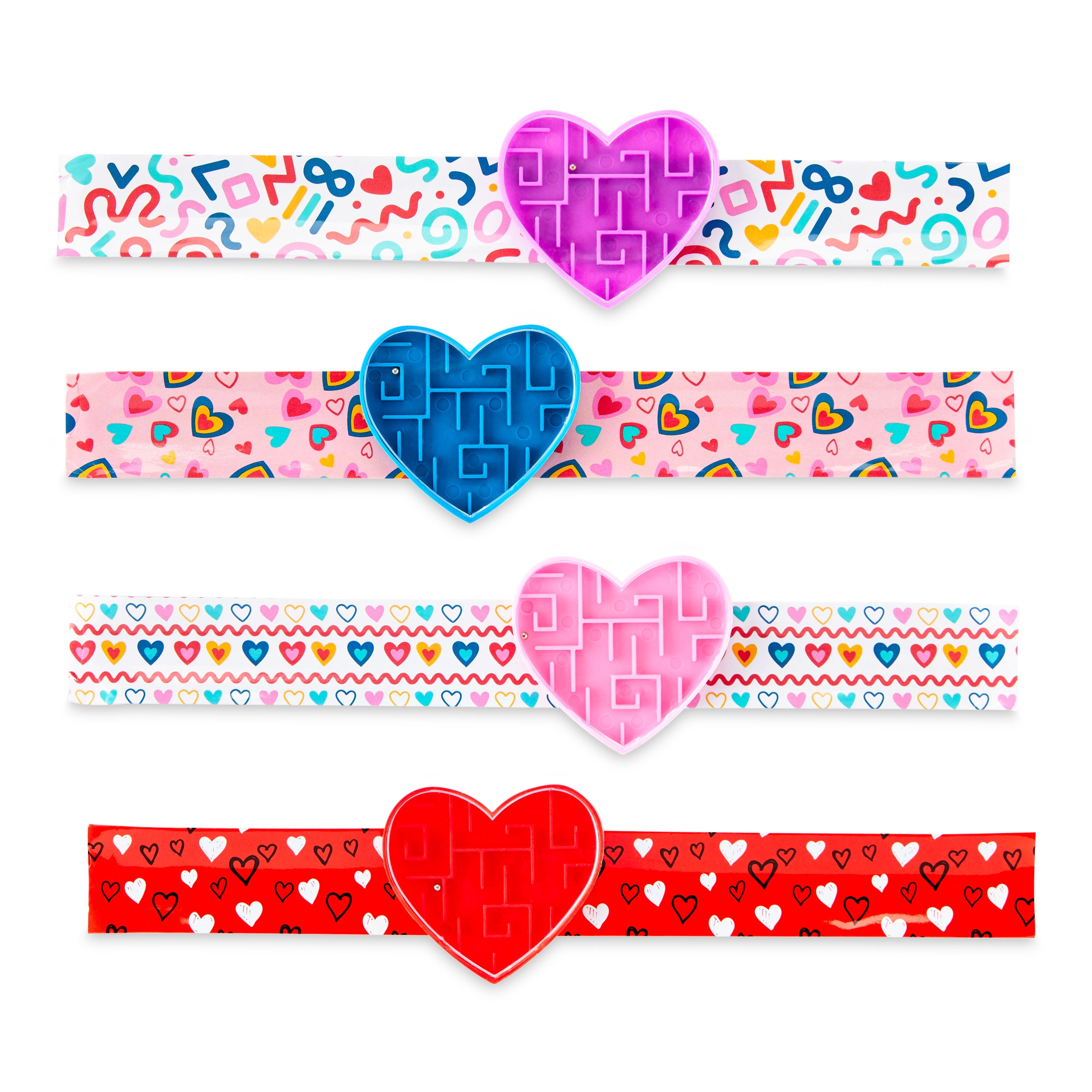 WAY TO CELEBRATE! Way To Celebrate 4 Slap Bracelets, Party Favors, 4 Count, Multi Colors, Plastic, Metal