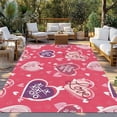 thumbnail image 2 of Valentine's Day Outdoor Rug for Patio/Deck/Porch, Non-Slip Large Area Rug 5 x 8 Ft, Pink Purple Love Romantic Heart Indoor Outdoor Rugs Washable Area Rugs, Reversible Camping Rug Carpet Runner, 2 of 8
