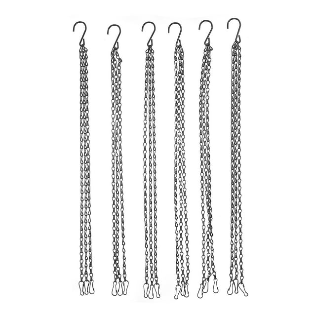 Shisuyan Metal Chain Black Iron 6Set 23.0X1.2X0.05In Home Decoration