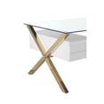 thumbnail image 6 of Pemberly Row Large Glass & Polished Steel Desk in Gold/White and Clear, 6 of 7