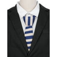 thumbnail image 4 of INSPIRE CHIC Father's Day Men's Stripe Ties Flat Skinny Stripe Knit Neckties for Business Casual Navy Blue Beige One Size, 4 of 4