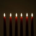 thumbnail image 3 of Rhytsing 11.4" Flameless Taper Candles with Timer Function, Battery Operated Dinner Table Tall Candlestick Rustic Wax, Warm White LED, 2 Remotes Included - Set of 6 (Red), 3 of 6