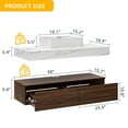 thumbnail image 6 of Dextrus 48 in Bathroom Vanity Floating Wall Mounted Bathroom Cabinet Glossy Cabinet Storage Wooden Vanity with Ceramic Basin Sink and 2 Drawers, Walnut & White, 6 of 6