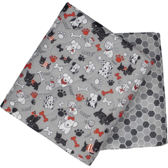 Caldwell's Pet Supply Co. 34x36 Washable Pee Pads for Dogs, Medium Dog Mats (Set of 2)