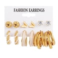 thumbnail image 1 of LYMAYTER Geometric Earrings Set 6 Pairs Geometric Faux Pearl Hoop Earrings - Fashionable, Dangle, 1 of 7
