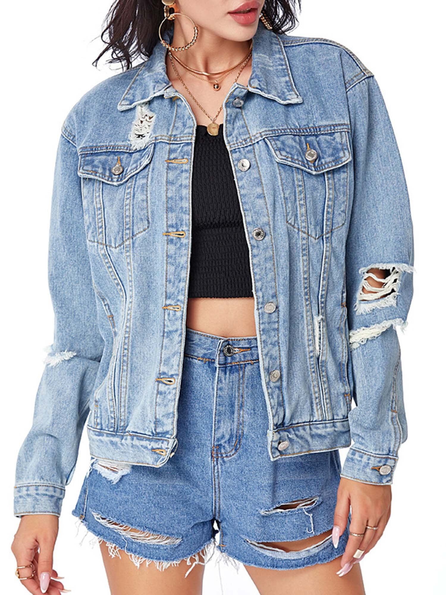 denim jacket fitted womens