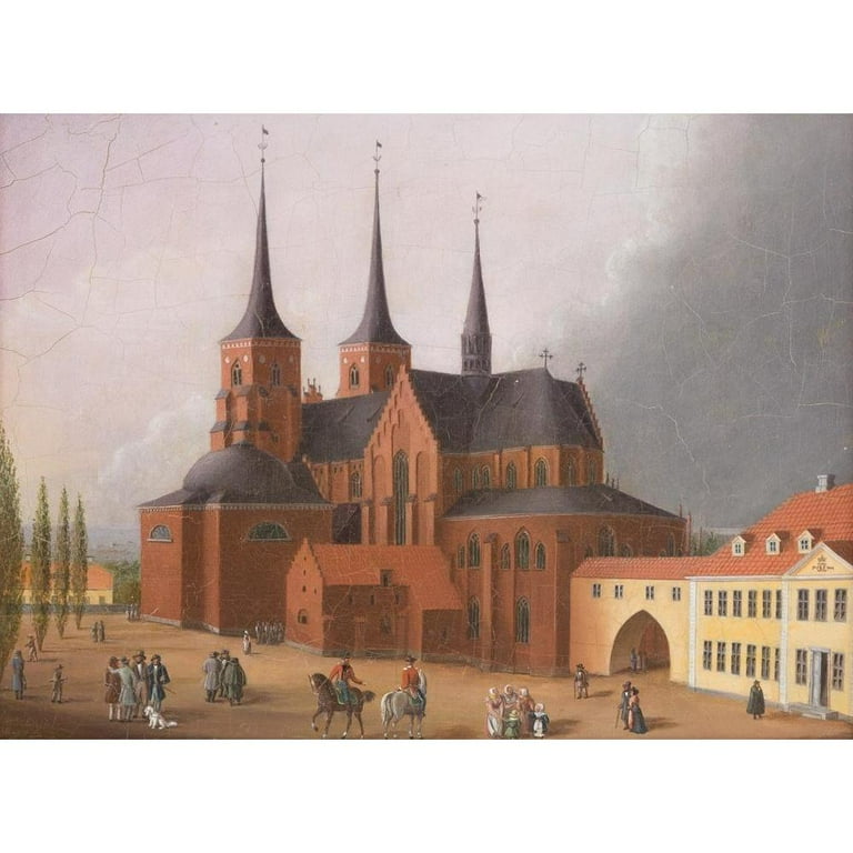 Johann Karl Schultz 14x11 Black Ornate Wood Framed Double Matted