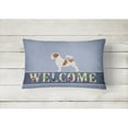 thumbnail image 2 of Carolines Treasures BB5511PW1216 Jack Russell Terrier Welcome Canvas Fabric Decorative Pillow, 12H x16W, multicolor, 2 of 3