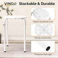 thumbnail image 4 of VINGLI 17.7in Plastic Stackable Stools Portable Stacking Chairs Nesting Stool Decoration Round Stools Pack of 6 for Home Outdoor Indoor Office (White-Plastic), 4 of 12