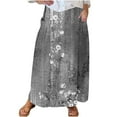 thumbnail image 2 of Wancir Women's Casual Cotton Skirt Elastic Waist Scrub Peasant A-Line Midi Skirts with Pockets, 2 of 5
