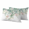 thumbnail image 2 of Pack of 2 Outdoor Pillow Covers 20x12 Inch Waterproof Eucalyptus Throw Pillow Covers,Decorative Couch Pillow Shams Protectors Retro Green Spring Botanical Leaf Red Fruit Patio Cushion Pillowcases, 2 of 8