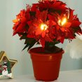 thumbnail image 6 of Poinsettia Lighted Christmas Tree Plant, Holiday Centerpiece With Artificial Flowers For Table Or Party Decoration, 6 of 7