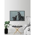 thumbnail image 4 of Parvez Taj "Black Horses" Floater Framed Painting Print on Canvas, 4 of 6
