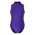thumbnail image 2 of DPOIS Kids Girls Sleeveless Ballet Dance Leotard Turtleneck Gymnastics Bodysuit Dancewear Purple 5-6, 2 of 7
