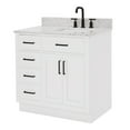 thumbnail image 4 of Ariel Hepburn 37 In. Right Offset Rectangle Sink Vanity With 0.75 In. Carrara White Countertop In White, 4 of 9