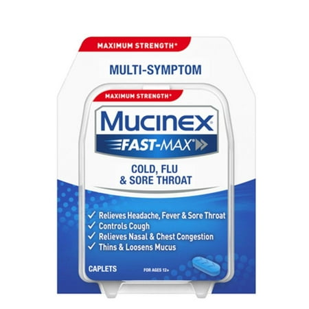 Mucinex Fast-Max Cold, Flu, & Sore Throat Caplets, 20ct Cold, Flu and Sore Throat 20